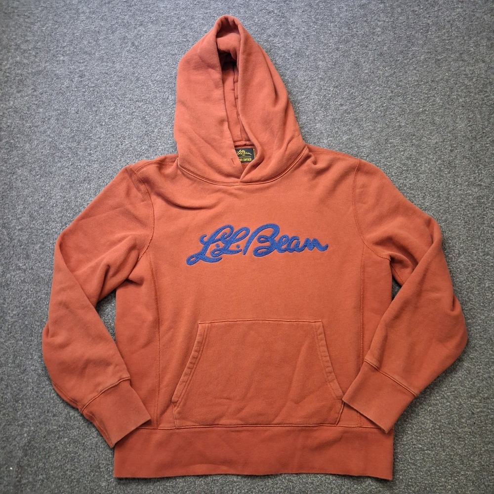 LL Bean x Todd Snyder Mens Heritage Logo Hoodie Burnt Orange Large